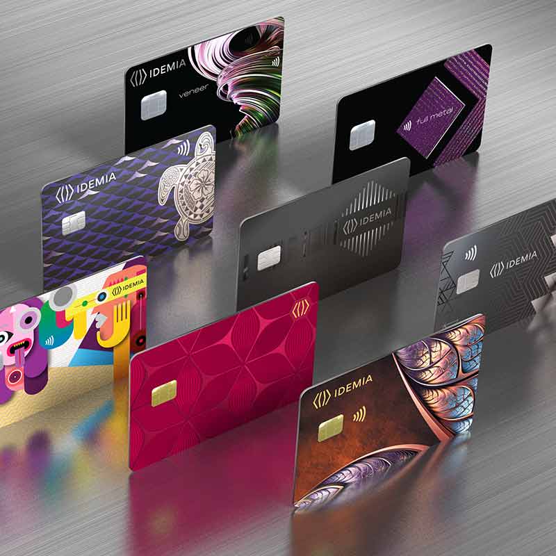 Metal credit cards and metal debit cards IDEMIA