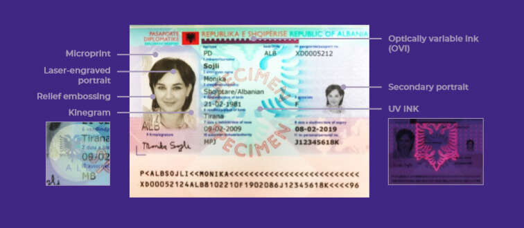 IDEMIA secure biometric passport for Albania